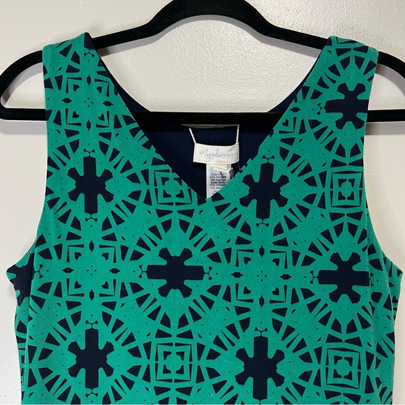 🛍️ Magnolia GRACE Shift Sleeveless Reversible Navy Blue/ Green Dress - Size S - Picture 6 of 14